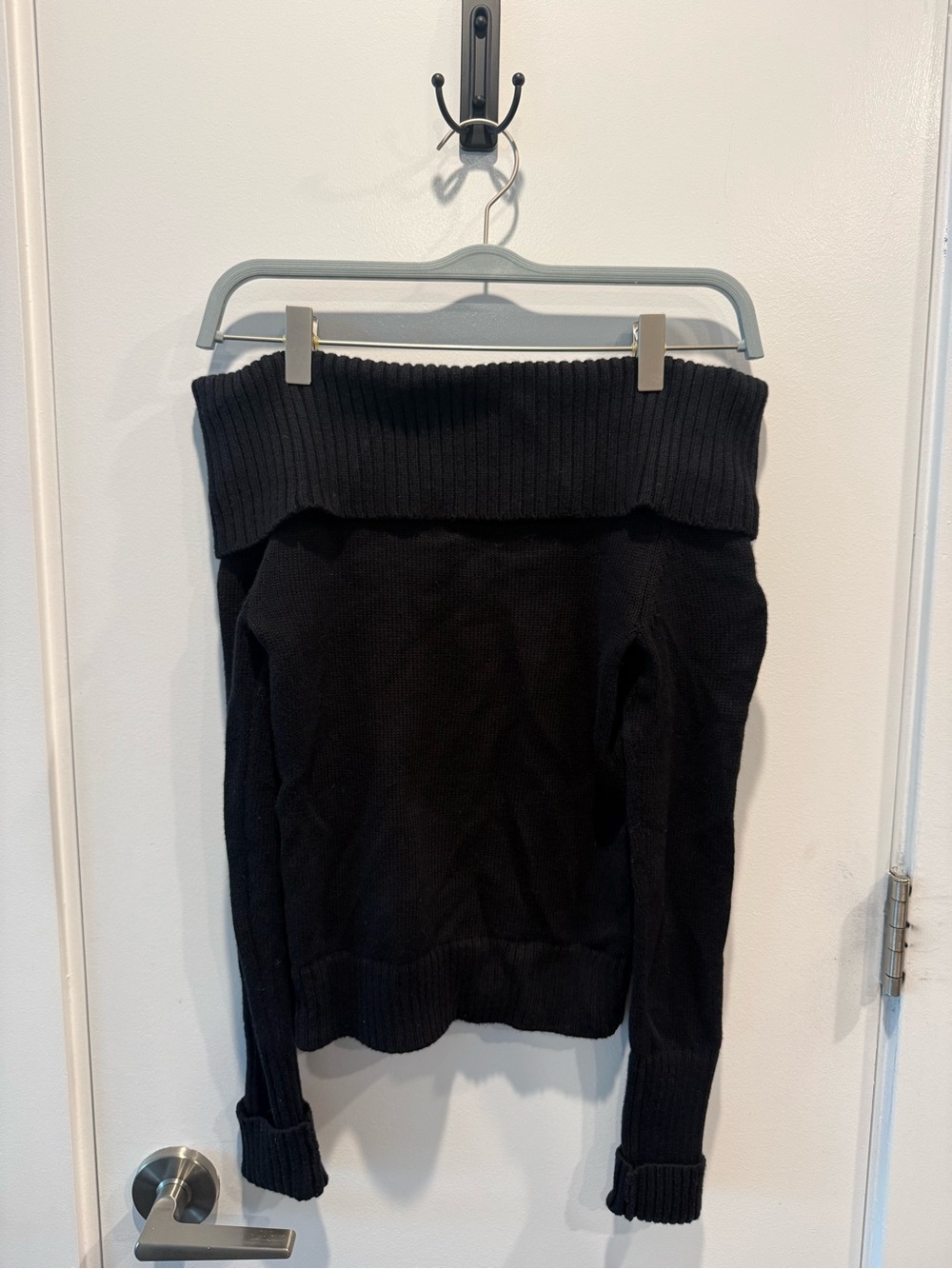 Sunday Best Off-the-Shoulder Black Knit Sweater